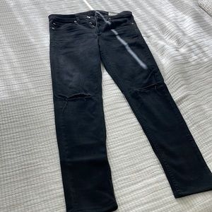 rag & bone Men Jeans Slim - Black Distressed Knees